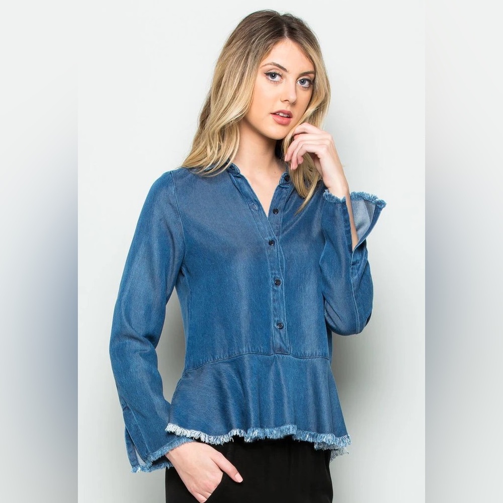 Maven West Long Sleeve Denim Top
